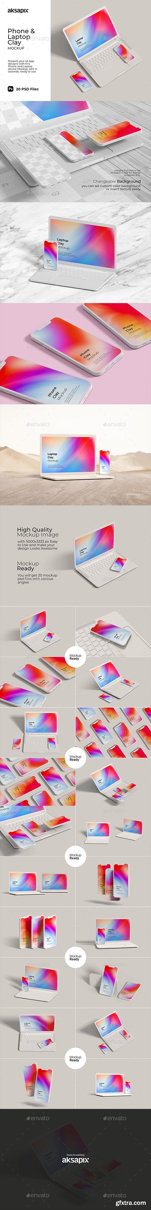 GraphicRiver - Phone & Laptop Clay Mockup 31988576