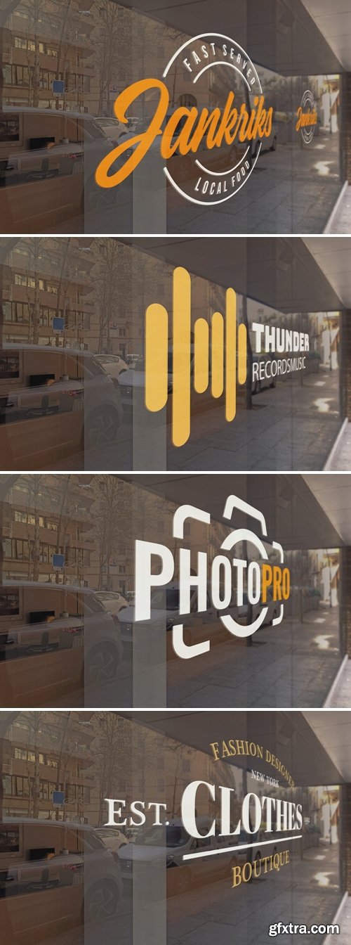 Perspective Glass Logo Mockup