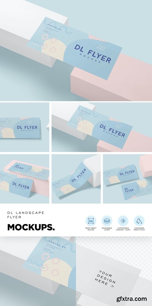 DL Horizontal Flyer Mockups