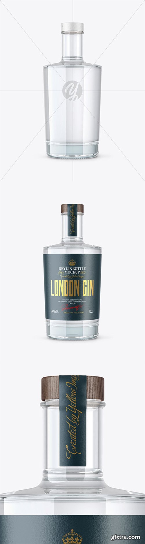 Dry Gin Bottle with Wooden Cap Mockup 80705