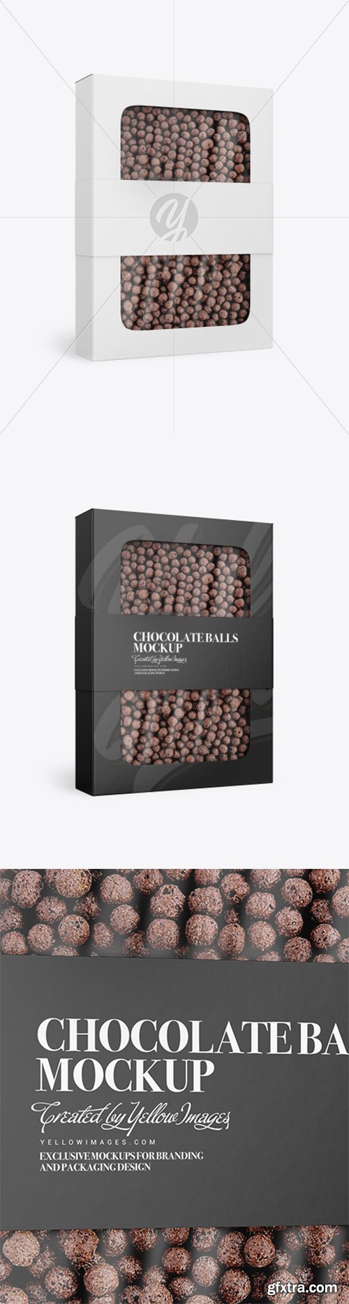 Paper Box With Chocolate Balls Mockup 80693