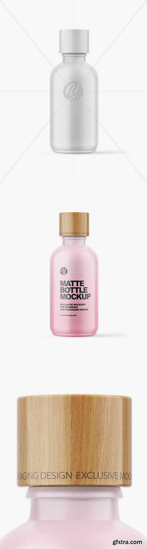 100ml Matte Bottle W/ Wooden Lid Mockup 80638