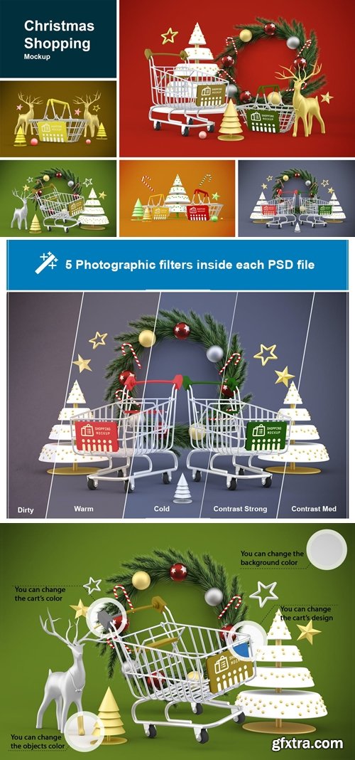 Christmas shopping Mockup