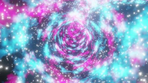 Videohive - Blue And Purple Galaxy Tunnel Loop Motion VJ 4K - 32606947 - 32606947