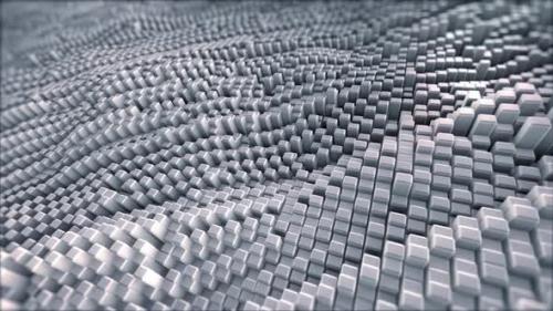 Videohive - Abstract Field Of Gray Cubes - 32613393 - 32613393