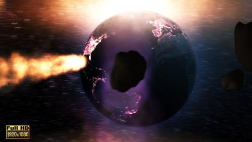 Videohive - Earth Colliding with Asteroids - 32615770 - 32615770