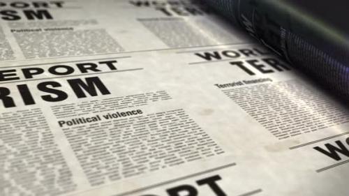 Videohive - World terrorism and political violence newspaper printing press - 32630395 - 32630395
