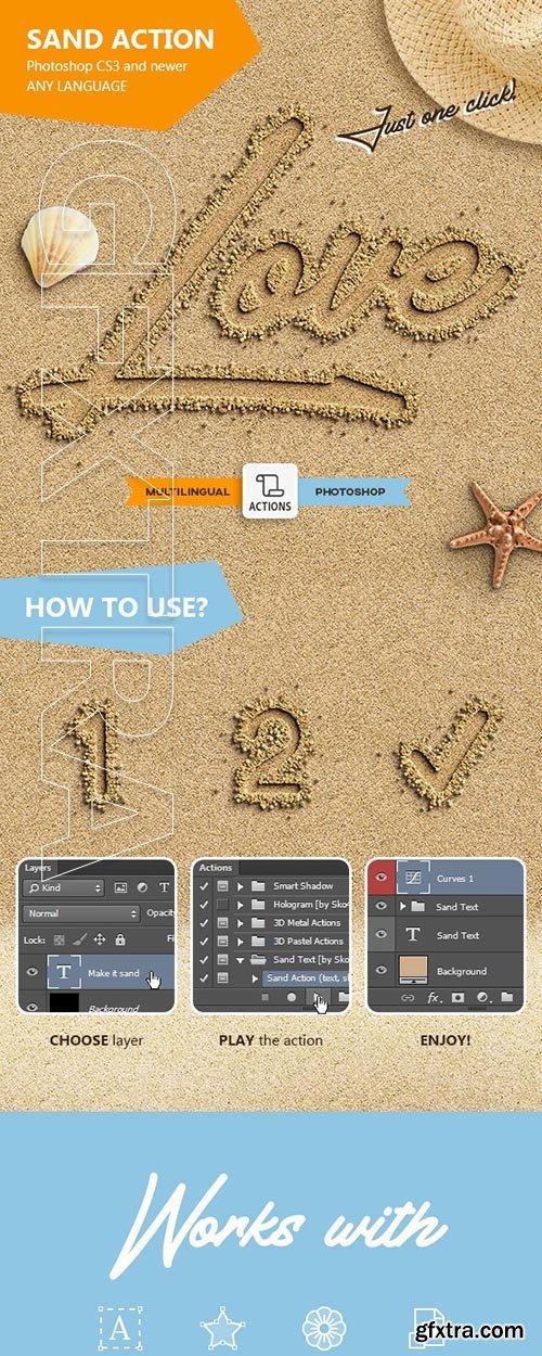 GraphicRiver - Sand Text - Photoshop Action 24068228