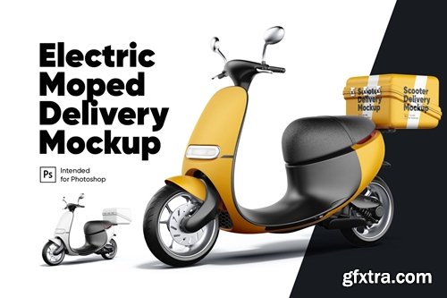 Electric Moped Delivery Mockup