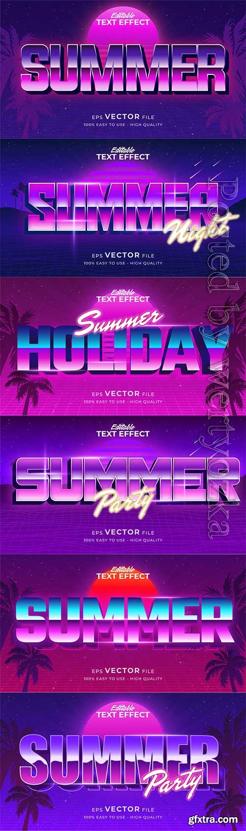 Retro summer holiday text in grunge style theme in vector vol 12