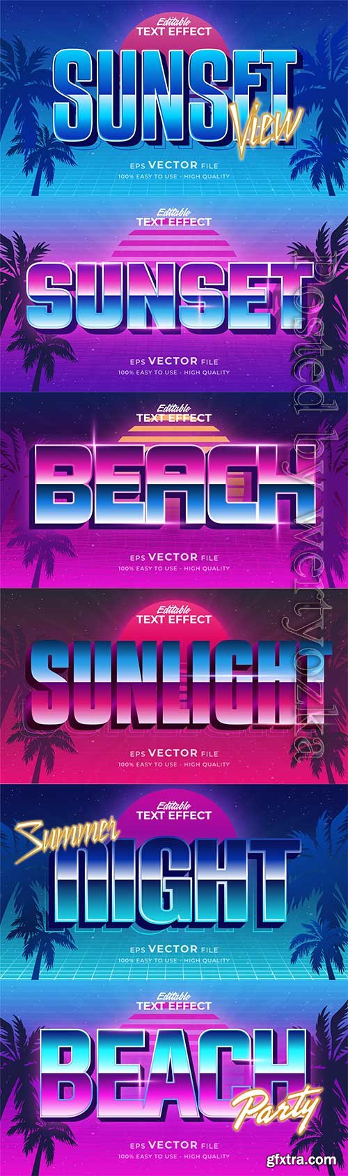 Retro summer holiday text in grunge style theme in vector vol 13