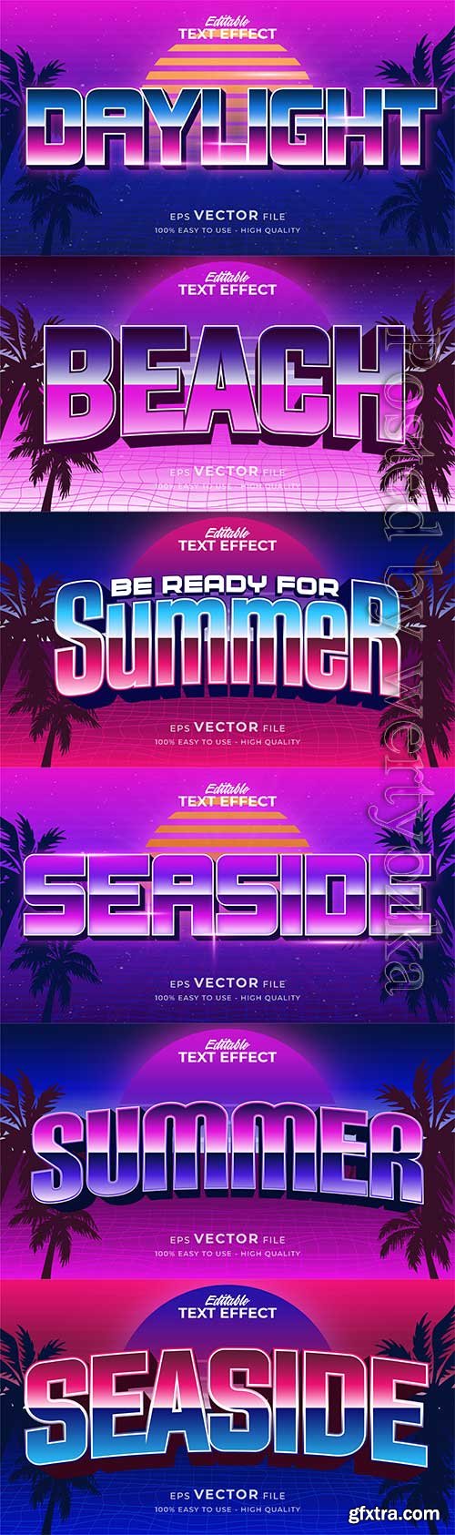 Retro summer holiday text in grunge style theme in vector vol 14