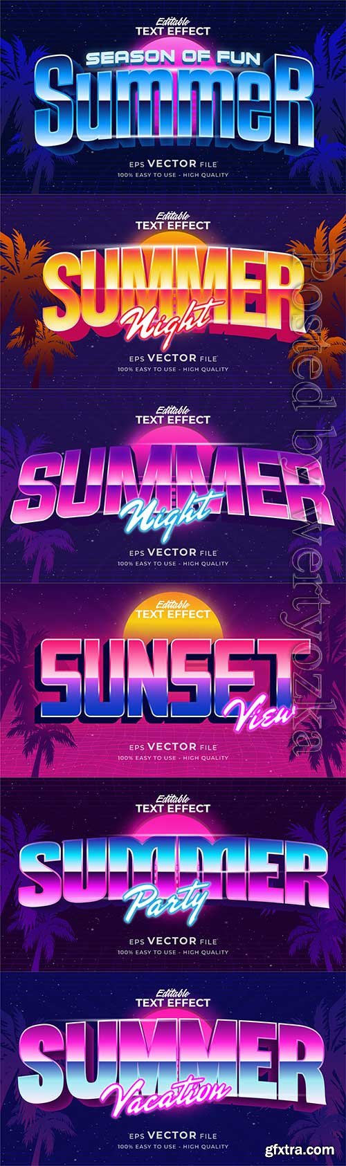 Retro summer holiday text in grunge style theme in vector vol 11