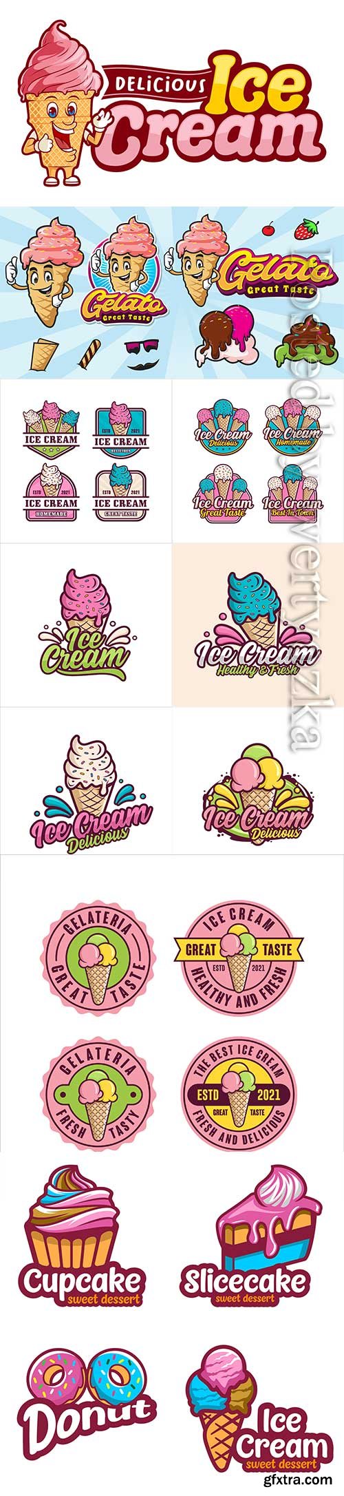 Ice cream logo premium vector collectiction