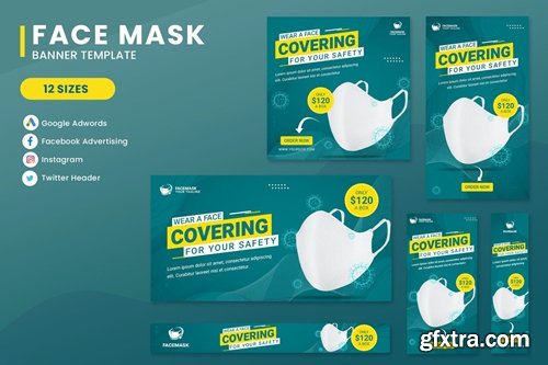 Face Mask Banner Ads Set Template