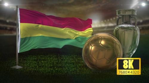 Videohive - 8K Bolivia Flag with Football And Cup Background Loop - 32669236 - 32669236