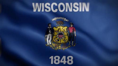 Videohive - Wisconsin State Flag Front - 32677833 - 32677833