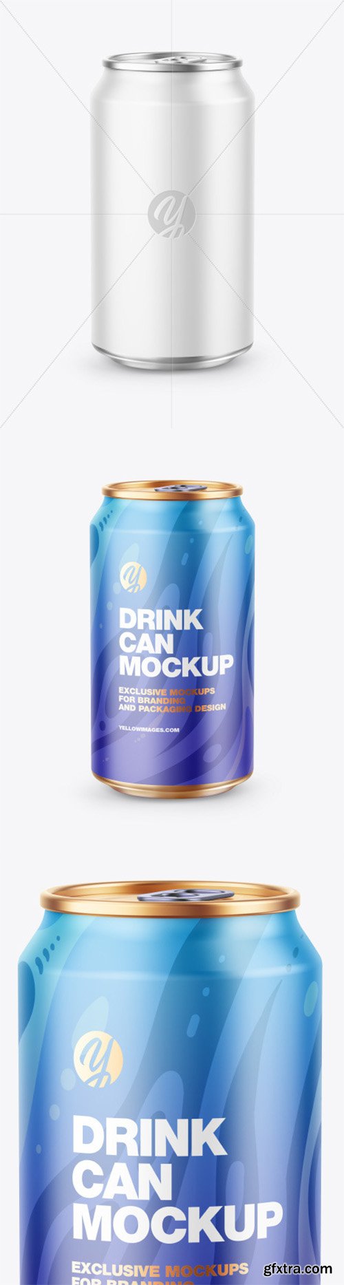 Metallic Drink Can w/ Matte Finish Mockup 80826