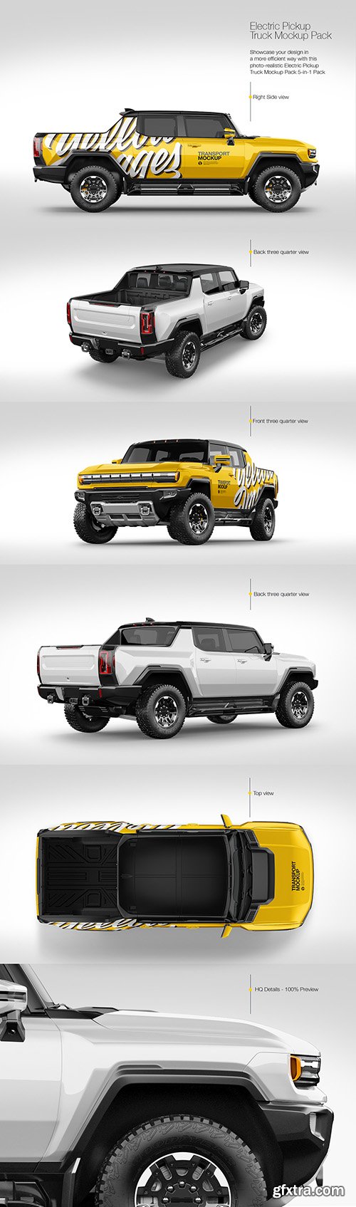 Electric Pickup Truck Mockup Pack 81886