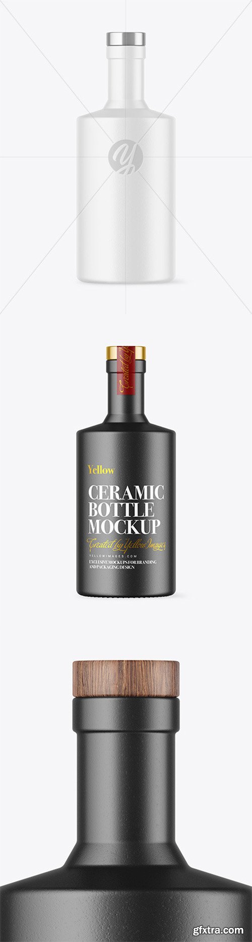 Ceramic Bottle with Wooden Cap Mockup 80770