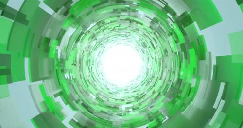 Videohive - Green Abstract Tunnel Blocks (Loopable) - 32677864 - 32677864