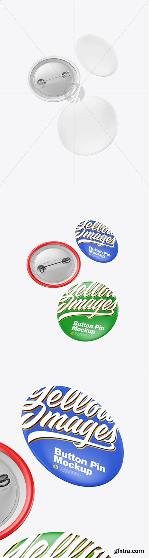 Three Matte Button Pins Mockup 80506