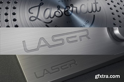 Metal Lasercut Logo Mockups 73869