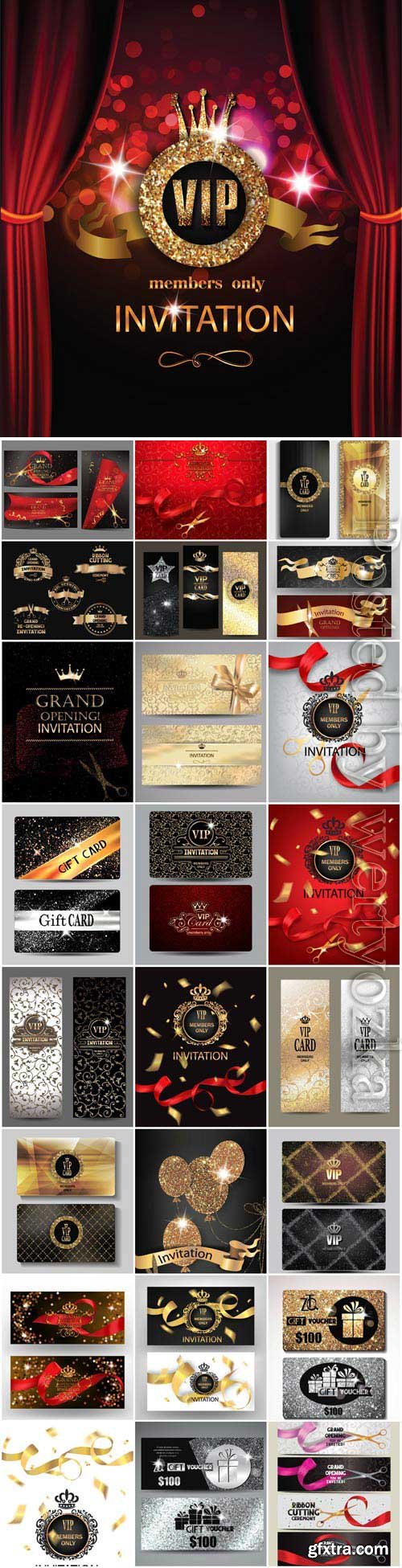 Luxury invitation cards in vector