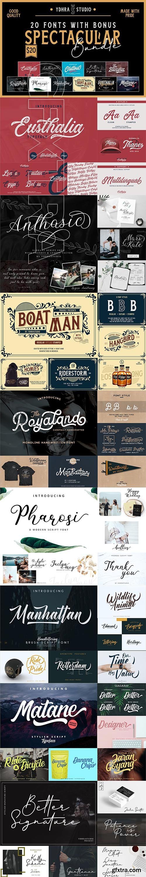 CreativeMarket - Spectacular Bundle (20 Fonts+Bonus) 3456191