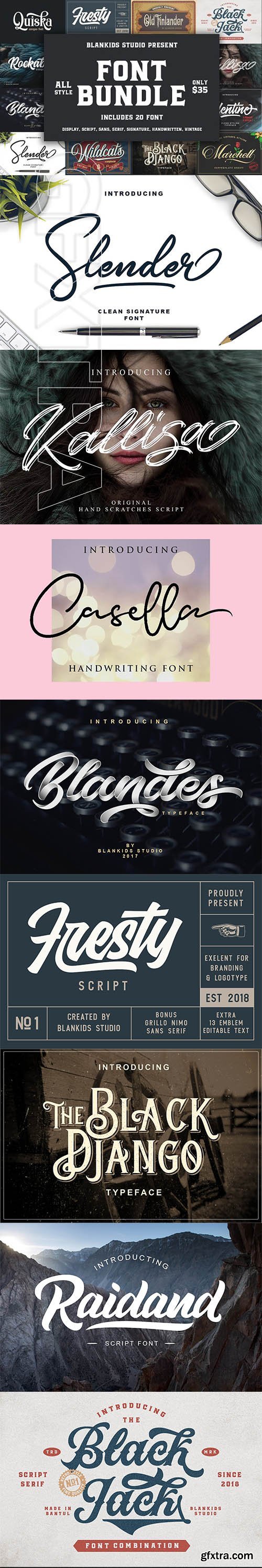 CreativeMarket - Blankids Font Bundle 2739230