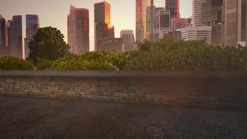 Videohive - Panorama of city landscape with many big buildings and park in summer day - 32698678 - 32698678