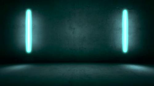 Videohive - Glowing neon lights on wall background in club - 32698696 - 32698696