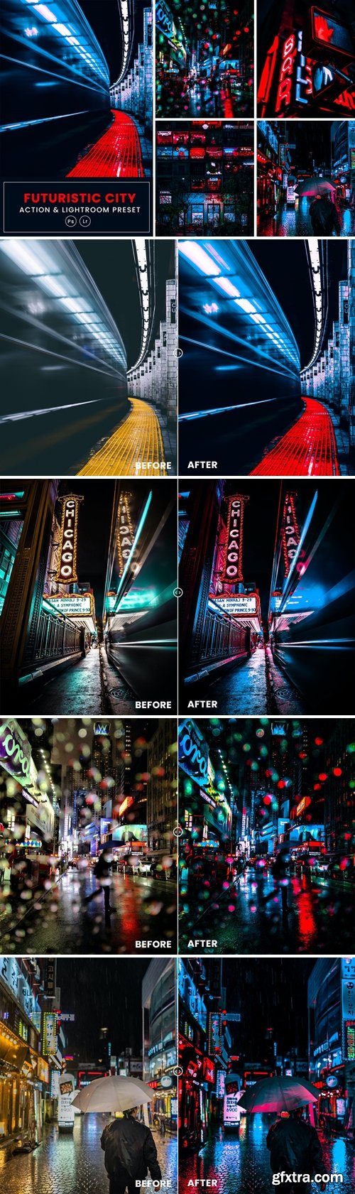 Futuristic City Action & Lightrom Presets