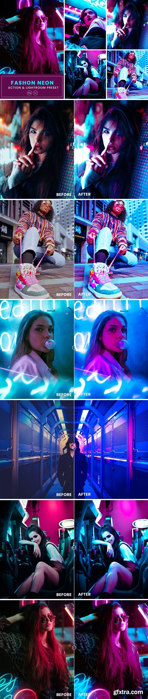 Fashion Neon Action & Lightrom Presets