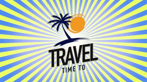 Videohive - Text Time to Travel with sun rays and palms - 32698729 - 32698729