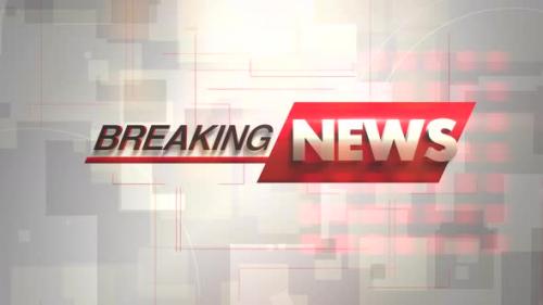 Videohive - Text Breaking News and news intro graphic with grid and shapes shapes in studio - 32698789 - 32698789