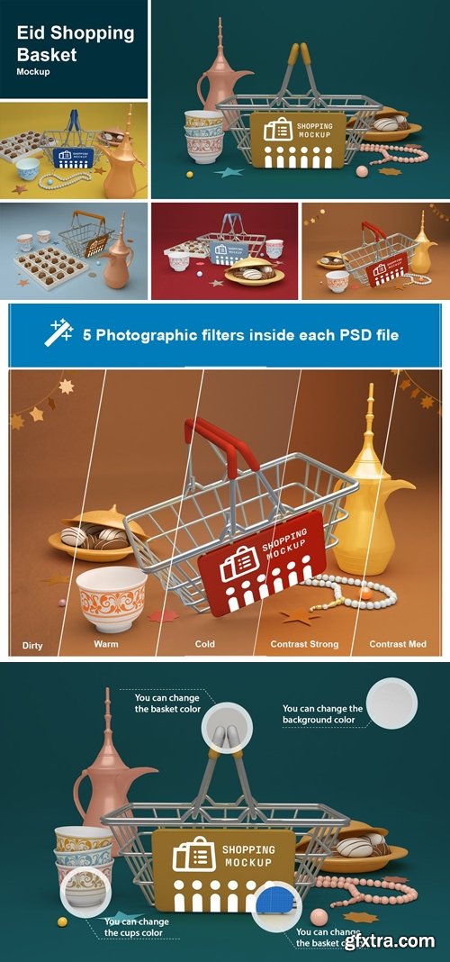 Eid Shopping Basket Mockup