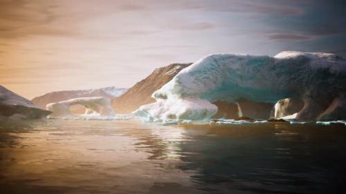 Videohive - Small Icebergs and Ice Floes in the Sea Near Iceland - 32700802 - 32700802