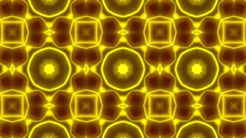 Videohive - Golden Neon Line Abstract Liquid VJ Kaleidoscope Background Seamless Loop V3 - 32706927 - 32706927