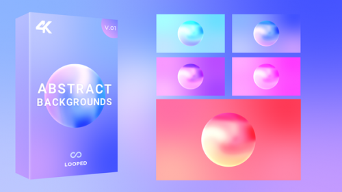 Videohive - Gradient Sphere Backgrounds Pack - 30783076 - 30783076