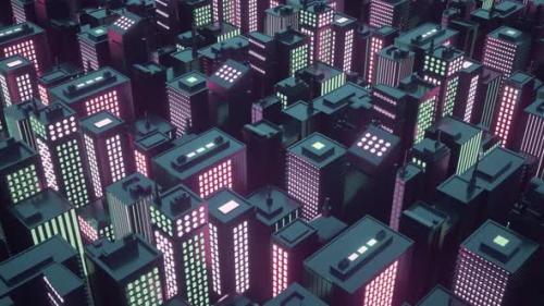 Videohive - Cyberpunk Futuristic City with Skyscrapers - 32678927 - 32678927