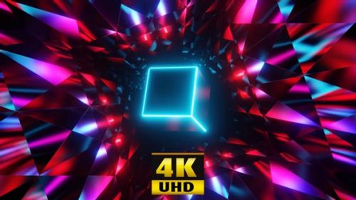 Videohive - Pulsing Neon Cube 4K - 32683422 - 32683422