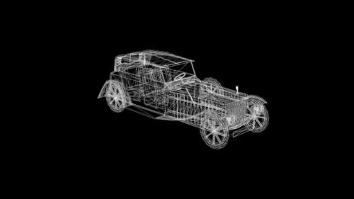 Videohive - Wireframe Old classic car - 32735141 - 32735141