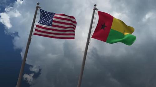 Videohive - Waving Flags Of The United States And Guinea Bissau 2K - 32738771 - 32738771