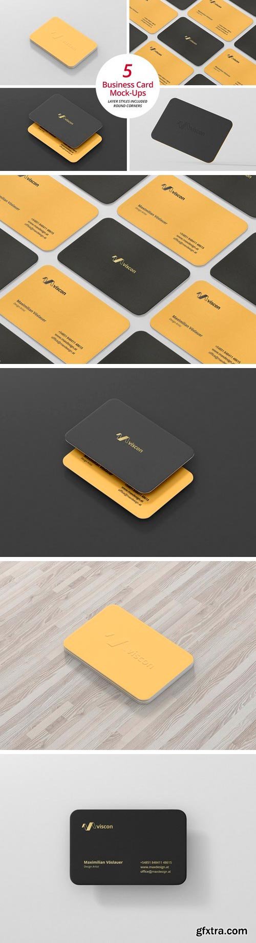 Business Card Mock-Ups Round Corners