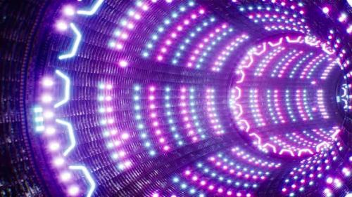 Videohive - Blinking Neon Light Metal Vj Tunnel Loop 4K - 32754289 - 32754289