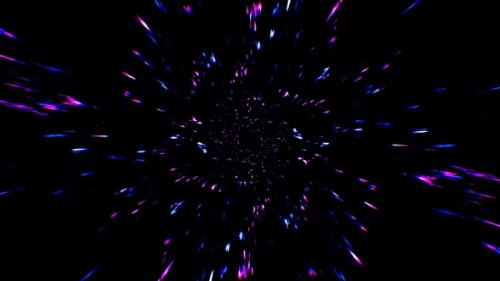 Videohive - Fly Through Neon Particles Loop 4K - 32754832 - 32754832