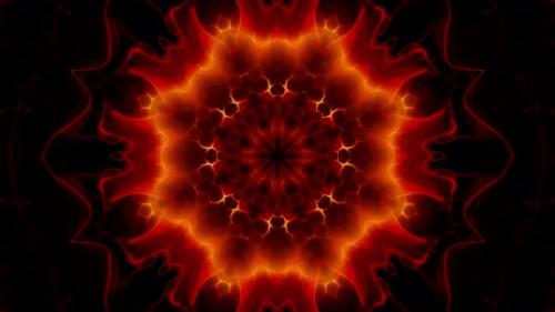 Videohive - Red Fire Kaleidoscope Loop 4K 03 - 32755235 - 32755235