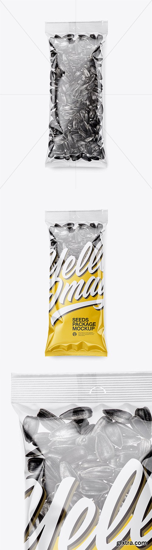 Clear Plastic Pack w/ Sunflower Seeds Mockup 44113