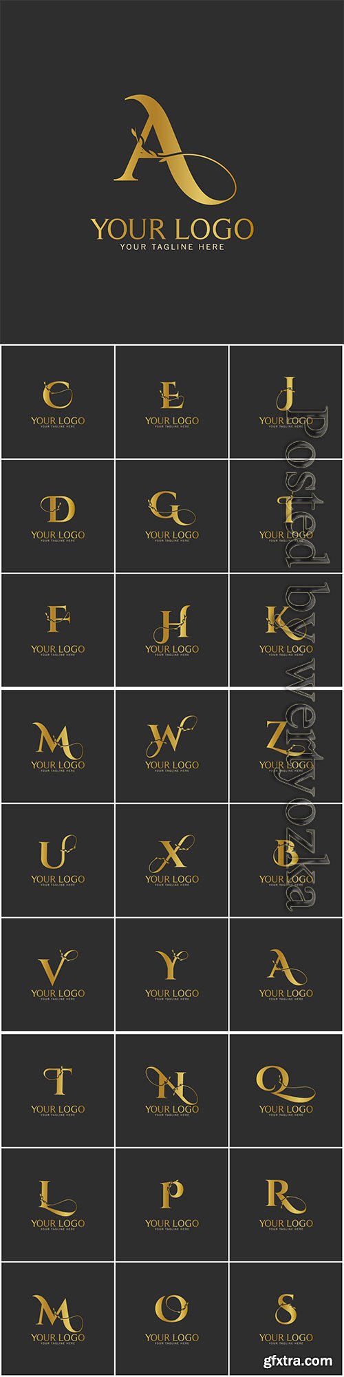 Initial letter gold logo icon classy gold letter suitable
